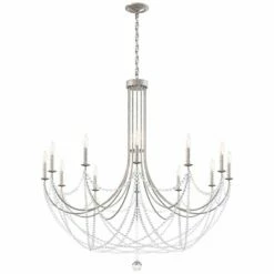 Schonbek Verdana 43"W Antique Silver 12-Light Pendant Light -Lighting Sales Shop schonbek verdana 43 inchw antique silver 12 light pendant light 98m39views3