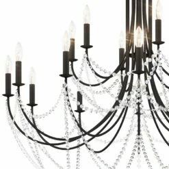 Schonbek Verdana 43"W Black 18-Light 2-Tier Pendant Light -Lighting Sales Shop schonbek verdana 43 inchw black 18 light 2 tier pendant light 98p78views1