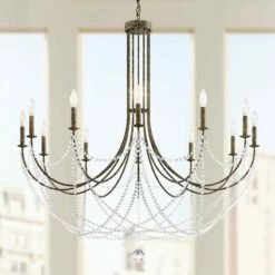 Schonbek Verdana 43"W Heirloom Bronze 12-Light Pendant Light
