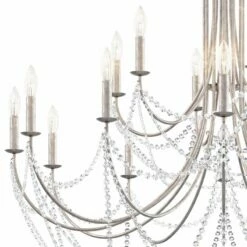 Schonbek Verdana 43"W Silver 18-Light 2-Tier Pendant Light -Lighting Sales Shop schonbek verdana 43 inchw silver 18 light 2 tier pendant light 98p69views1