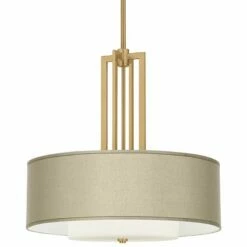 Sesame Faux Silk Carey 24" Gold 4-Light Chandelier