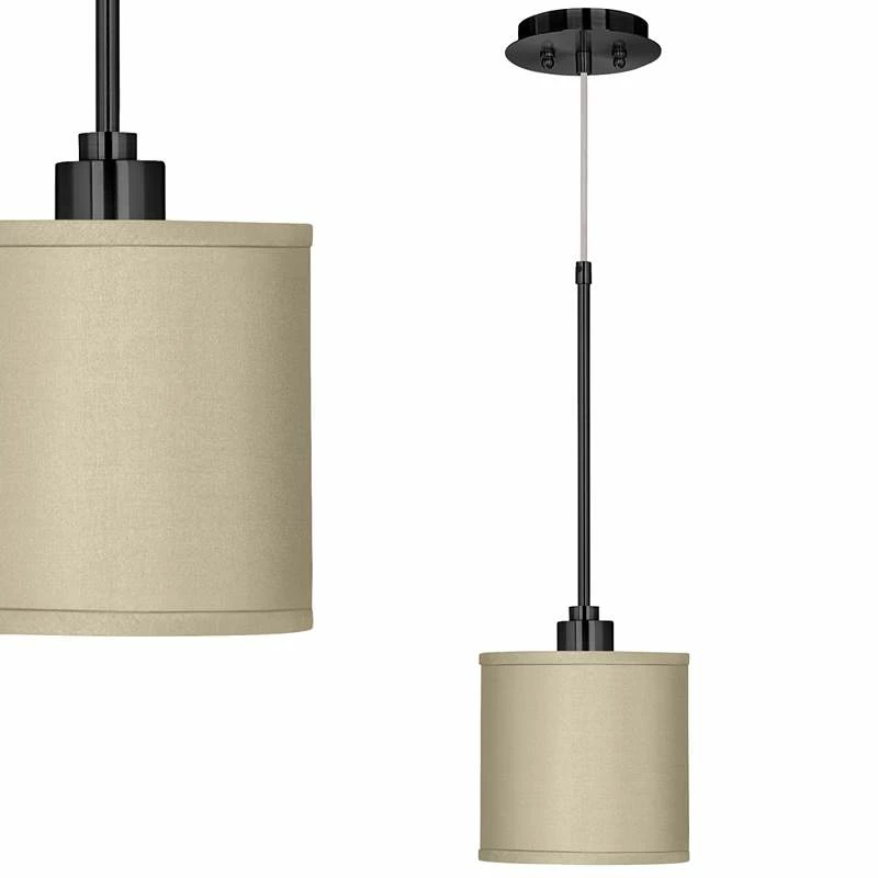 Sesame Faux Silk Giclee Black Mini Pendant Light 3 Sesame Faux Silk Giclee Black Mini Pendant Light