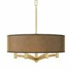 Simulated Leatherette Ava 6-Light Gold Pendant Chandelier -Lighting Sales Shop simulated leatherette ava 6 light gold pendant chandelier 785n6