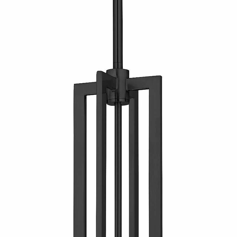 Simulated Leatherette Carey 24" Black 4-Light Chandelier 4 Simulated Leatherette Carey 24" Black 4-Light Chandelier - Image 2