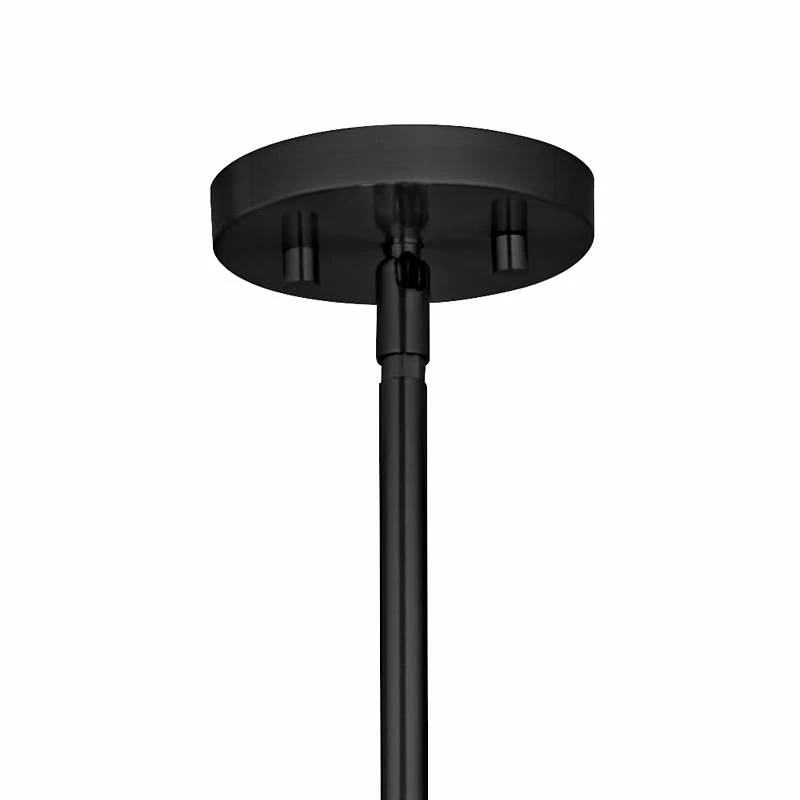 Simulated Leatherette Carey 24" Black 4-Light Chandelier 5 Simulated Leatherette Carey 24" Black 4-Light Chandelier - Image 3