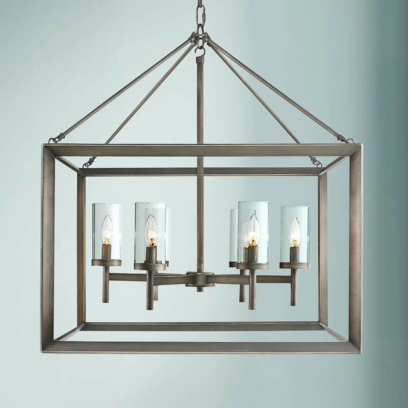 Golden Lighting Smyth 26 3/4" Wide Gunmetal Bronze Cage Chandelier 3 Golden Lighting Smyth 26 3/4" Wide Gunmetal Bronze Cage Chandelier