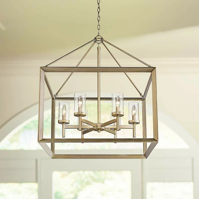 Golden Lighting Smyth 26 3/4" Wide White Gold 6-Light Chandelier 2 Golden Lighting Smyth 26 3/4" Wide White Gold 6-Light Chandelier