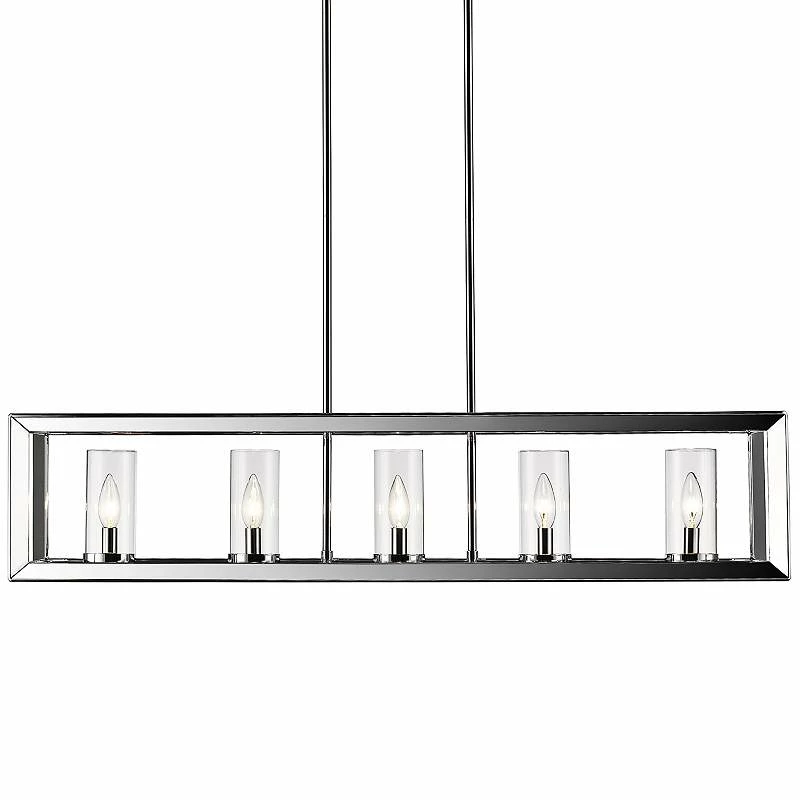 Golden Lighting Smyth 41" Wide Chrome 5-Light Kitchen Island Light Pendant 3 Golden Lighting Smyth 41" Wide Chrome 5-Light Kitchen Island Light Pendant