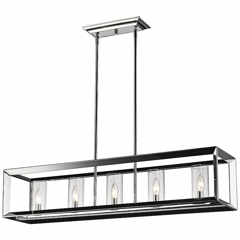Golden Lighting Smyth 41" Wide Chrome 5-Light Kitchen Island Light Pendant 5 Golden Lighting Smyth 41" Wide Chrome 5-Light Kitchen Island Light Pendant - Image 3
