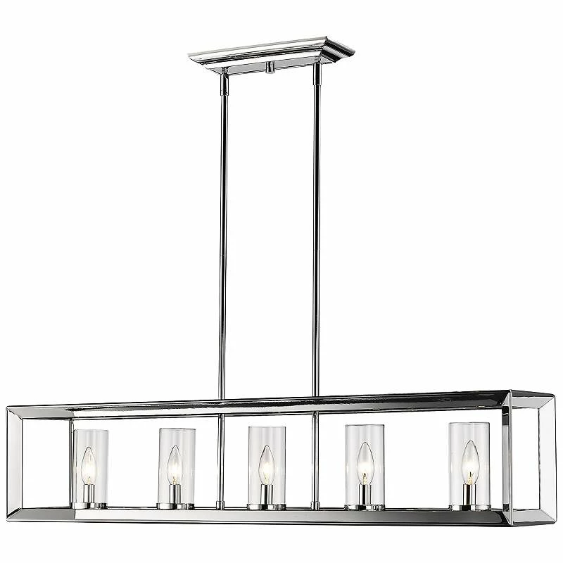 Golden Lighting Smyth 41" Wide Chrome 5-Light Kitchen Island Light Pendant 6 Golden Lighting Smyth 41" Wide Chrome 5-Light Kitchen Island Light Pendant - Image 4