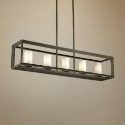 Golden Lighting Smyth 41" Wide Gunmetal Bronze Kitchen Island Light Pendant