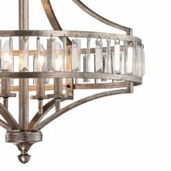 Soft Silver 4-Light 24" Wide Crystal Chandelier -Lighting Sales Shop soft silver 4 light 24 inch wide crystal chandelier w7027views1