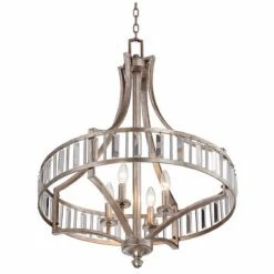 Soft Silver 4-Light 24" Wide Crystal Chandelier -Lighting Sales Shop soft silver 4 light 24 inch wide crystal chandelier w7027views3