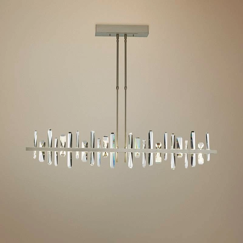 Solitude Large 52"W Gold LED Kitchen Island Light Pendant 3 Solitude Large 52"W Gold LED Kitchen Island Light Pendant