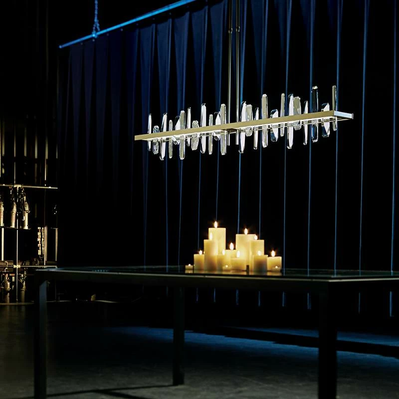 Solitude Large 52"W Gold LED Kitchen Island Light Pendant 6 Solitude Large 52"W Gold LED Kitchen Island Light Pendant - Image 4