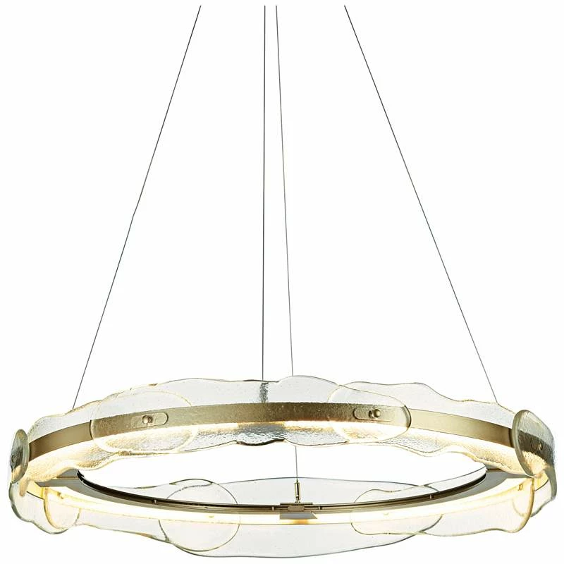 Solstice 35 3/4" Wide Soft Gold And Glass LED Pendant Light 4 Solstice 35 3/4" Wide Soft Gold And Glass LED Pendant Light - Image 2