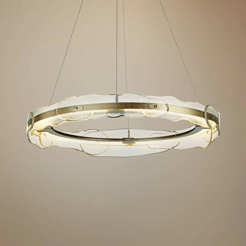 Solstice 35 3/4" Wide Soft Gold And Glass LED Pendant Light 3 Solstice 35 3/4" Wide Soft Gold And Glass LED Pendant Light
