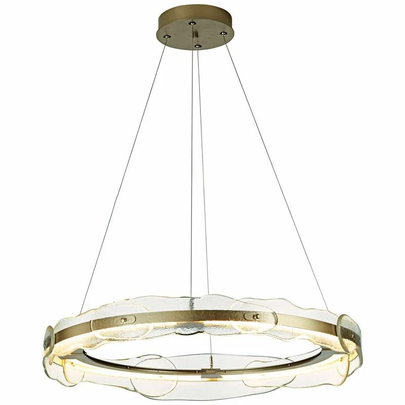Solstice 35 3/4" Wide Soft Gold And Glass LED Pendant Light 5 Solstice 35 3/4" Wide Soft Gold And Glass LED Pendant Light - Image 3