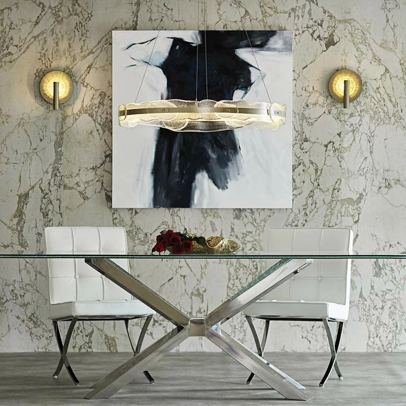 Solstice 35 3/4" Wide Soft Gold And Glass LED Pendant Light 6 Solstice 35 3/4" Wide Soft Gold And Glass LED Pendant Light - Image 4