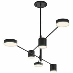 Sonneman Counterpoint™ 45"W Satin Black 6-Light LED Pendant