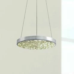 Sonneman Dazzle 12" Wide Fused Glass Chrome LED Mini Pendant