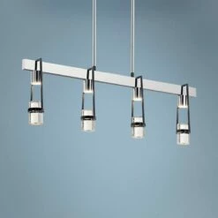 ELAN Sorno 32"W Polished Nickel LED Kitchen Island Light Pendant