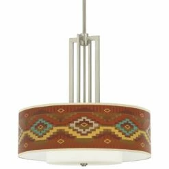 Southwest Sienna Carey 24" Brushed Nickel 4-Light Chandelier
