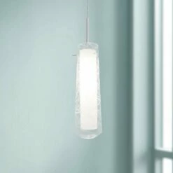 AFX Spun 5" Wide Satin Nickel LED Mini Pendant With Clear Glass