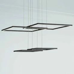 Squared 30 1/4" Wide Black LED Pendant Light