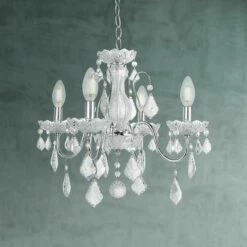 St. Francis 17" Wide Chrome And Crystal 4-Light Chandelier