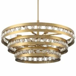 Stiffel Artyom 40" Wide Warm Gold 8-Light Crystal Ring Pendant -Lighting Sales Shop stiffel artyom 40 inch wide warm gold 8 light crystal ring pendant 508n0