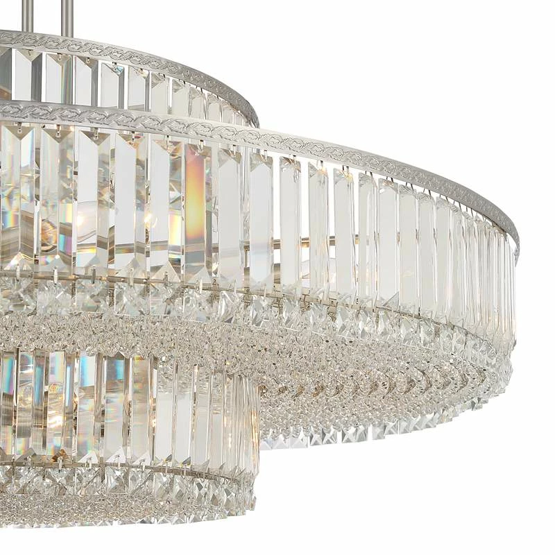 Stiffel Ella 39 3/4"Wide Brushed Nickel Clear Crystal 22-Light Pendant 5 Stiffel Ella 39 3/4"Wide Brushed Nickel Clear Crystal 22-Light Pendant - Image 3