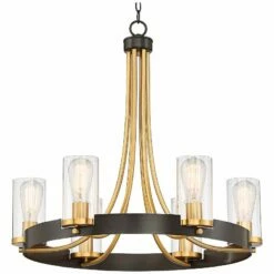 Stiffel Ferrers 26" Wide Dark Bronze And Gold 6-Light Chandelier 10 Stiffel Ferrers 26" Wide Dark Bronze And Gold 6-Light Chandelier -Lighting Sales Shop stiffel ferrers 26 inch wide dark bronze and gold 6 light chandelier 91j31
