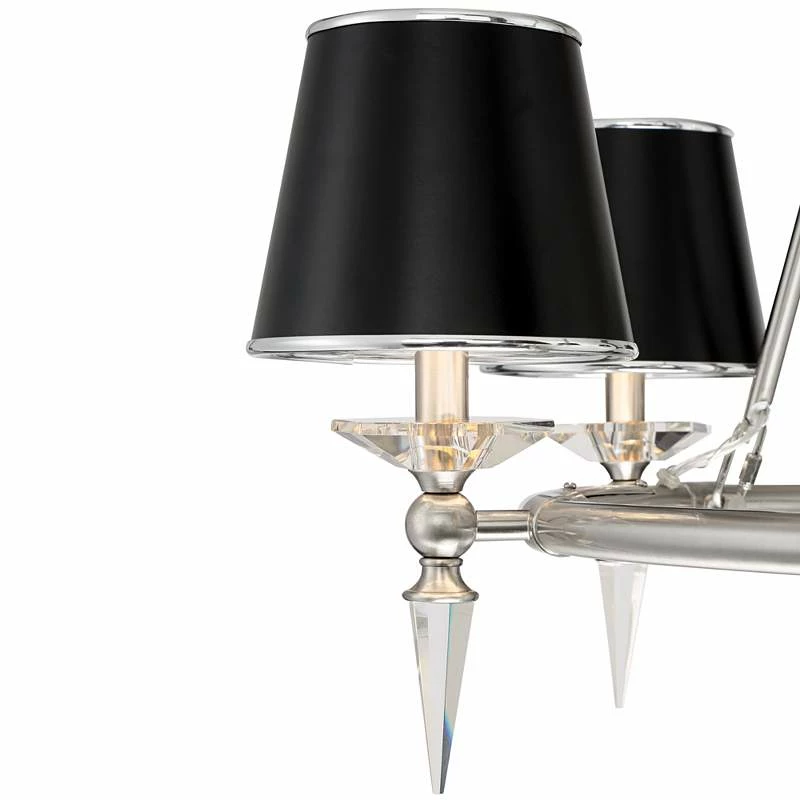 Stiffel Manhattan 30"W Brushed Nickel And Black 6-Light Chandelier 5 Stiffel Manhattan 30"W Brushed Nickel And Black 6-Light Chandelier - Image 3