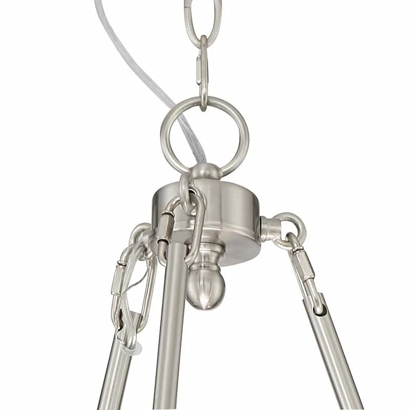 Stiffel Manhattan 30"W Brushed Nickel And Black 6-Light Chandelier 6 Stiffel Manhattan 30"W Brushed Nickel And Black 6-Light Chandelier - Image 4