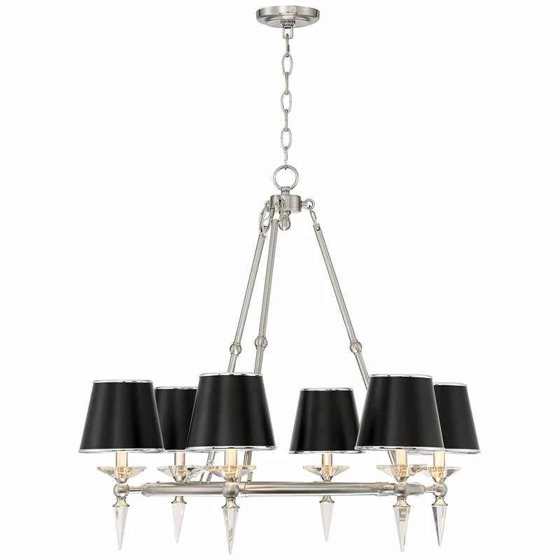 Stiffel Manhattan 30"W Brushed Nickel And Black 6-Light Chandelier 8 Stiffel Manhattan 30"W Brushed Nickel And Black 6-Light Chandelier - Image 6