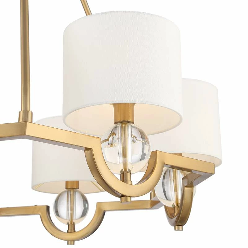 Stiffel Rainey 32 3/4" Wide Brass And Crystal Shaded Luxury Chandelier 6 Stiffel Rainey 32 3/4" Wide Brass And Crystal Shaded Luxury Chandelier - Image 4