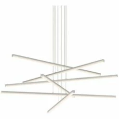 Stix 39 1/2" Wide Satin Aluminum 6-Arm LED Pendant Light -Lighting Sales Shop stix 39 and one half inch wide satin aluminum 6 arm led pendant light 41j59