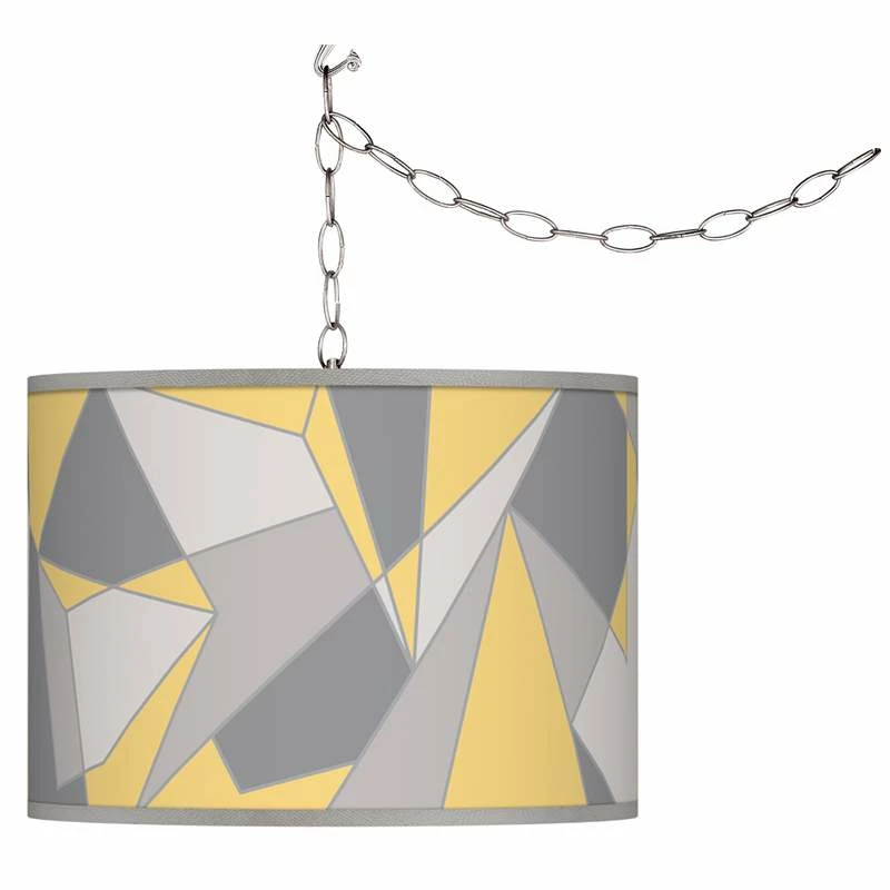 Swag Style Modern Mosaic II Giclee Shade Plug-In Chandelier 4 Swag Style Modern Mosaic II Giclee Shade Plug-In Chandelier - Image 2