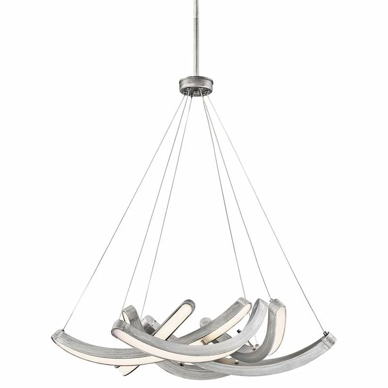 Swing Time 25" Wide Brushed Silver LED Chandelier 3 Swing Time 25" Wide Brushed Silver LED Chandelier