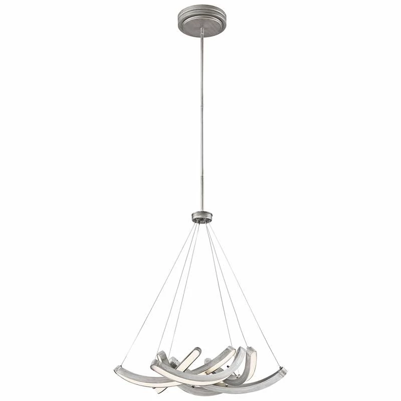 Swing Time 25" Wide Brushed Silver LED Chandelier 4 Swing Time 25" Wide Brushed Silver LED Chandelier - Image 2