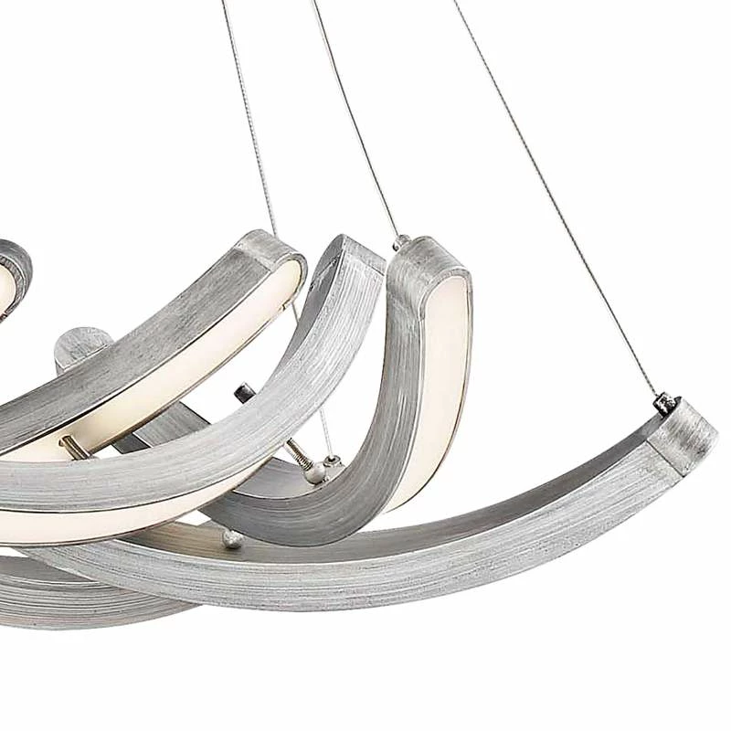 Swing Time 25" Wide Brushed Silver LED Chandelier 5 Swing Time 25" Wide Brushed Silver LED Chandelier - Image 3
