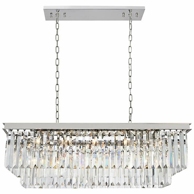 Sydney 40"W Nickel And Crystal Kitchen Island Light Pendant 4 Sydney 40"W Nickel And Crystal Kitchen Island Light Pendant - Image 2