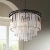 Sydney 9-Light Matte Black 20"W Clear Crystal Pendant Chandelier -Lighting Sales Shop sydney 9 light matte black 20 inchw clear crystal pendant chandelier 7w088cropped