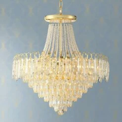 Talia 22 1/4" Wide Gold And Crystal 13-Light Chandelier