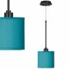 Teal Blue Faux Silk Giclee Black Mini Pendant Light -Lighting Sales Shop teal blue faux silk giclee black mini pendant light 691j6cropped