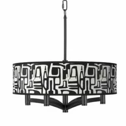 Tempo Ava 6-Light Black Pendant Chandelier
