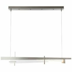 Tenon 48" Wide Vintage Platinum And Clear Glass LED Linear Pendant