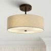 Textile™ Classic 14"W Bronze Cream Drum Pendant Light