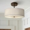 Textile™ Classic 14"W Bronze White Drum Pendant Light -Lighting Sales Shop textile classic 14 inchw bronze white drum pendant light 85v82cropped